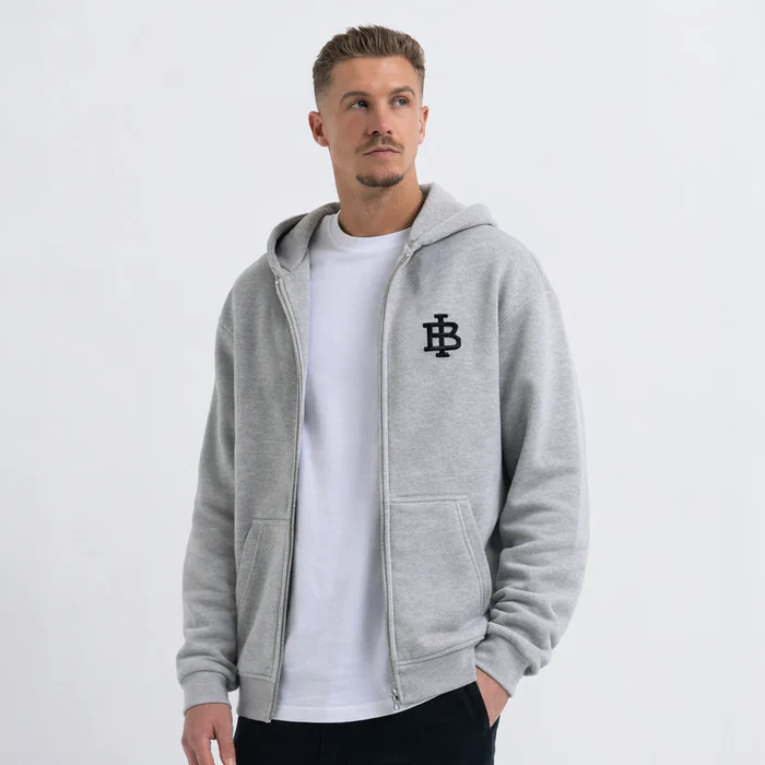 Guedes Zip Hoodie Grey Marl